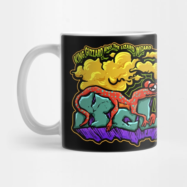 King gizzard and the lizard wizard fly banana funny cartoon design by ROCKHOPPER